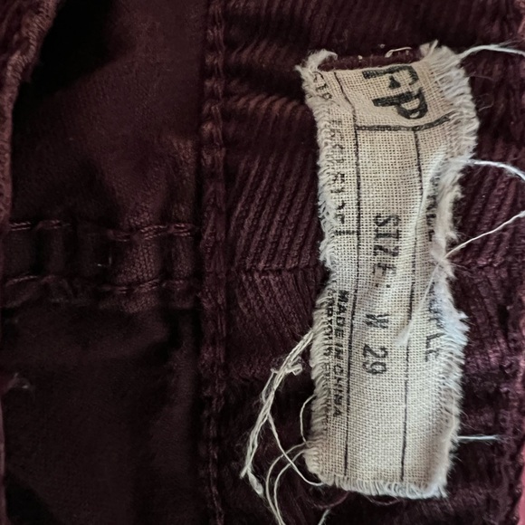 EUC Free People corduroys sz 29 deep plum orchid skinny 5-pocket ankle 30 inseam - Picture 11 of 12